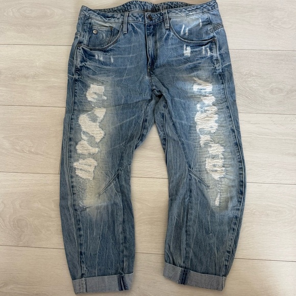 G-Star Raw Low Boyfriend Premium Jeans Arc 3D Distressed cropped rolled - Picture 1 of 9